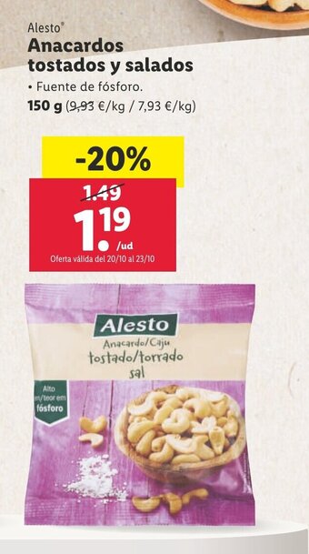Lidl Anacardos Tostados y Salados oferta