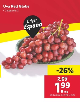 Lidl Uva Red Globe oferta