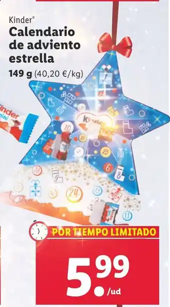 Lidl Calendario de Adviento Estrella oferta