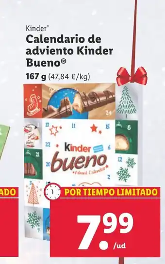Lidl Calendario de Adviento Kinder Bueno oferta