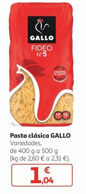 Alcampo Pasta gallo oferta