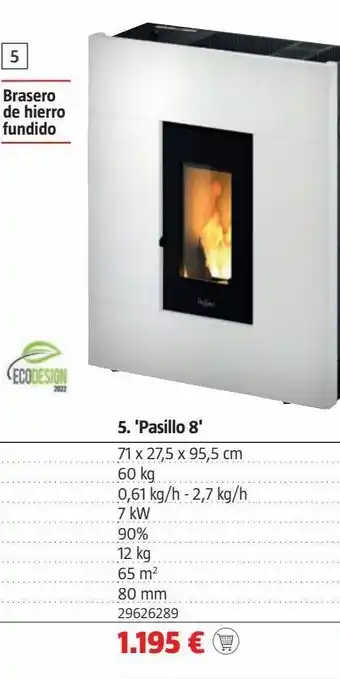 Bauhaus Estufa pellets pasillo 8 blanca oferta
