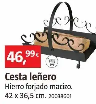 Bauhaus Cesta leña negra 36x5x42x36 cm oferta