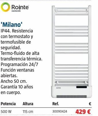 Bauhaus Radiador toall.elec.milano 500w+1000w oferta