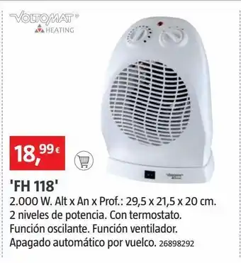 Bauhaus Calefactor 2000w oscilante oferta