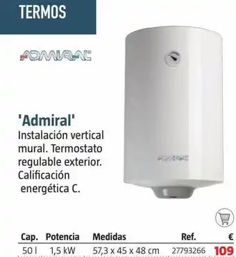 Bauhaus Termo electrico admiral 50 l oferta