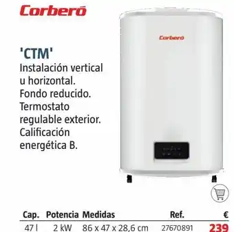 Bauhaus Termo electrico 50l ctm500fl corbero oferta