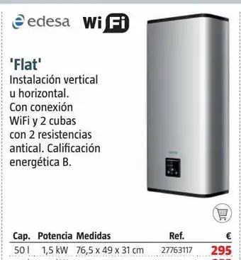 Bauhaus Termo electrico edesa flat wifi 50l oferta