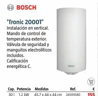 Bauhaus Termo electric. 30l tronic 2000 t es bosch oferta