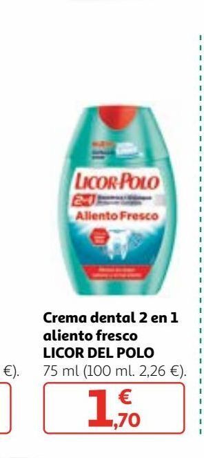 Alcampo Crema dental licor del polo oferta