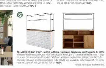 Maisons du Monde 10. mueble de bar grigor. madera certificada responsable. creación de nuestro equipo de diselo. tablero de acacia maciza, bam oferta