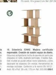 Maisons du Monde 16. estanteria idaho. madera certificada responsable. creación de nuestro equipo de diseño. estructura autoportante hecha de oferta