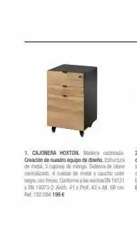 Maisons du Monde 1. cajonera hoxton. madera rastreada creación de nuestro equipo de diseño. estructura de metal, 3 cajones de mango. sistema d oferta