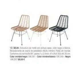 Maisons du Monde 12. selva. estructura de metal con pintura epox, color negro o blanco. revestimiento de resina de polietileno efecto mimbre. oferta