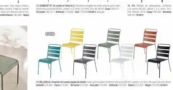 Apilable 13. guinguette. se vende en lotes de 2. estructura plegable de metal, pintura epaid mate conforme a la norma en 581