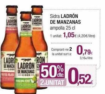 Condis 50% dte 2a unitat sidra ladrón de manzanas oferta