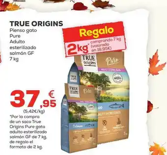 Kiwoko True origins pienso gato pure adulto esterilizado salmó gf oferta