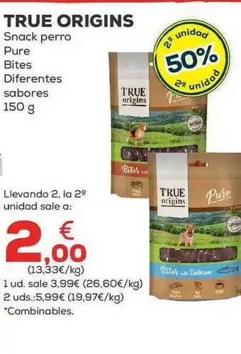 Kiwoko True origins snack perro pure bites diferentes sabores oferta