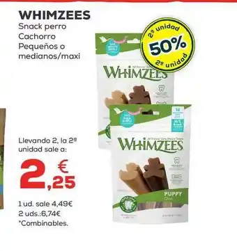 Kiwoko Whimzees snack perro cachorro pequeños o medianos maxi oferta