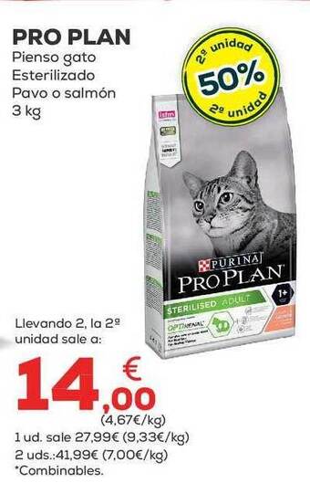 Kiwoko Pro plan pienso gato esterilizado pavo o salmón oferta