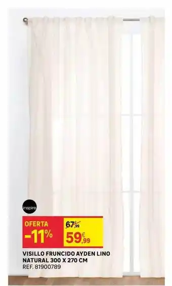 Leroy Merlin Visillo fruncido ayden lino natural 300x270 cm oferta