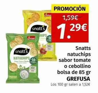 Maskom Supermercados Snatts natuchips sabor tomate o cebollino grefusa oferta