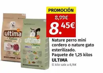 Maskom Supermercados Nature perro mini cordero o nature gato esterilizado ultima oferta