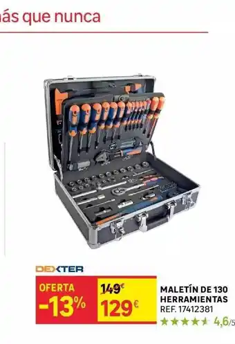 Leroy Merlin Maletín de 130 herramientas dexter oferta