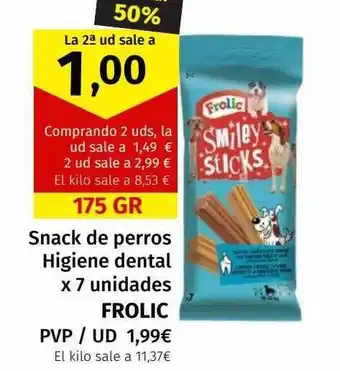 Maskom Supermercados Snack de perros higiene dental frolic oferta