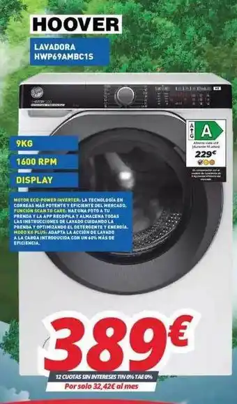 Mi electro Hoover lavadora hwp69ambc1s oferta