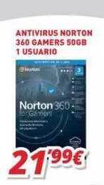 Mi electro Antivirus norton 360 gamers 50gb 1 usuario oferta