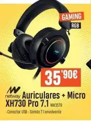 Beep Netway auriculares + micro xh730 pro 7.1 oferta