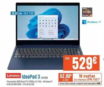 Beep Lenovo ideapad 3 lnv3838 oferta