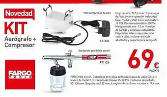 Mi Bricolaje Kit aerógrafo + compresor fargo oferta