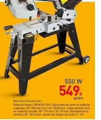 Mi Bricolaje Sierra de cinta con mesa 550w oferta