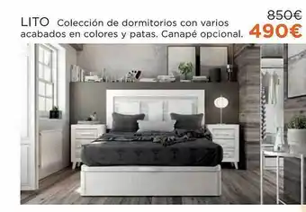 Hipermueble Lito colección de dermitorios con varios acabados en colores y patas canapé opcional oferta