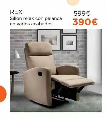 Rex sillón relax con palanca en varios acabados