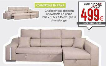Atrapamuebles Chaiselongue derecha convertible en cama oferta