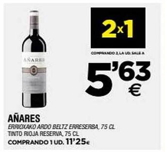 BM Supermercados Añares tinto rioja reserva oferta
