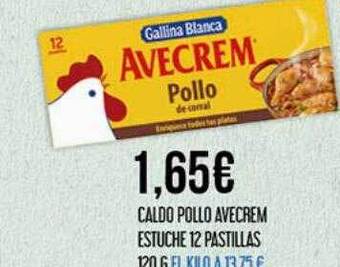 Claudio Caldo pollo avecrem estuche 12 pastillas oferta