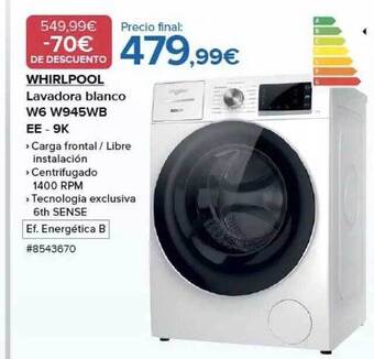 Costco Whirlpool lavadora blanco w6 w945wb ee - 9k oferta