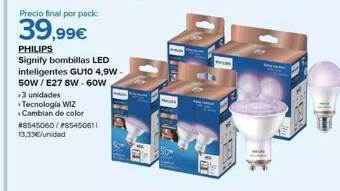 Costco Philips signify bombillas led inteligentes gu10 4.9w - 50w - e27 8w - 60w oferta