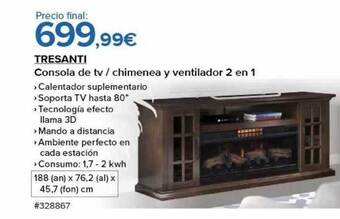 Costco Tresanti consola de tv - chimenea y ventilador 2 en 1 oferta