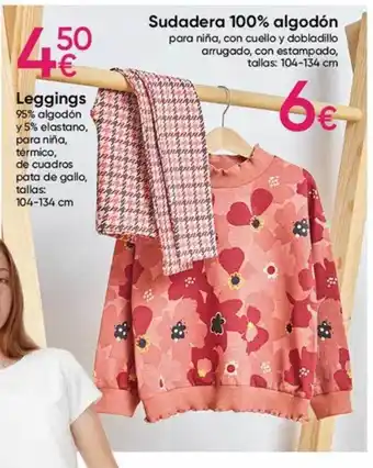 Pepco Sudadera 100% algodón leggings oferta