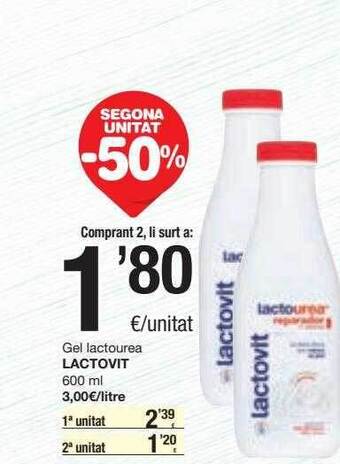 SPAR Fragadis Segona unitat -50% gel lactourea lactovit oferta