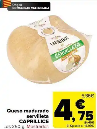 Carrefour Queso madurado servilleta caprillice oferta