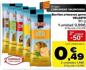 Carrefour 2a unidad -50% barritas artesanas gama velarte oferta