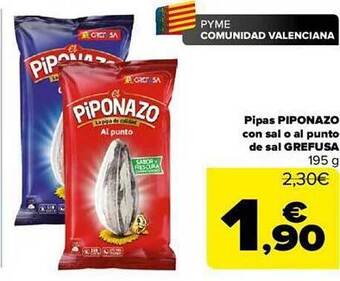 Carrefour Pipas piponazo con sal o al punto de sal grefusa oferta