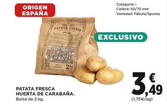 El Corte Inglés Patata fresca huerta de carabaña oferta
