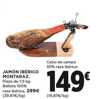 El Corte Inglés Jamón ibérico montaraz oferta
